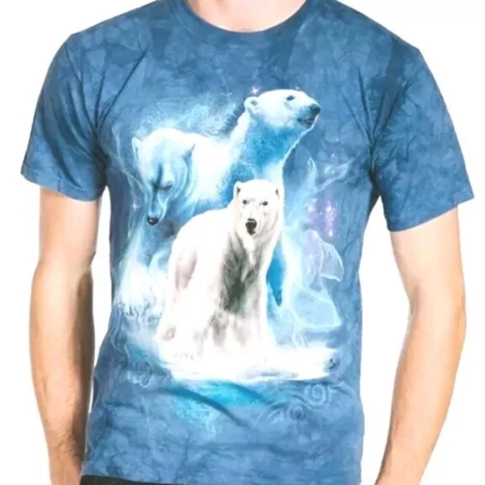 The Mountain Polar Bear Collage Graphic Tee Sz XL  XXL Blue Whimsy Granola Girl